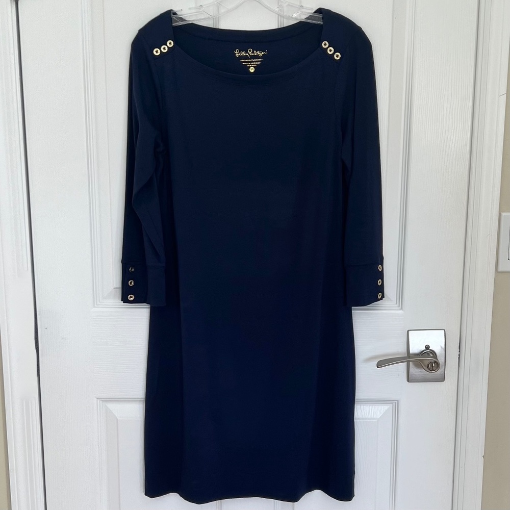 π Lilly Pulitzer Navy Dress ~ NWOT ~ Size M π - Picture 4 of 12